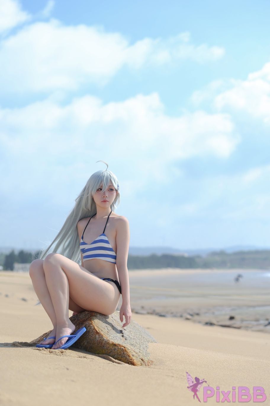 Cosplayer G44 wont get hurt Ghost swimsuit PixiBB.COM 012