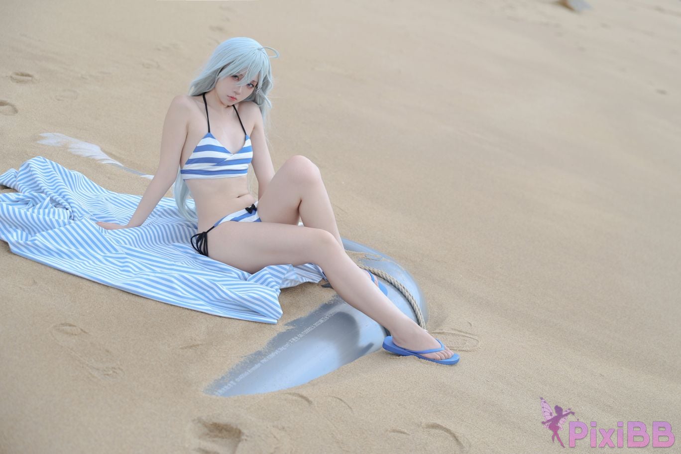 Cosplayer G44 wont get hurt Ghost swimsuit PixiBB.COM 021