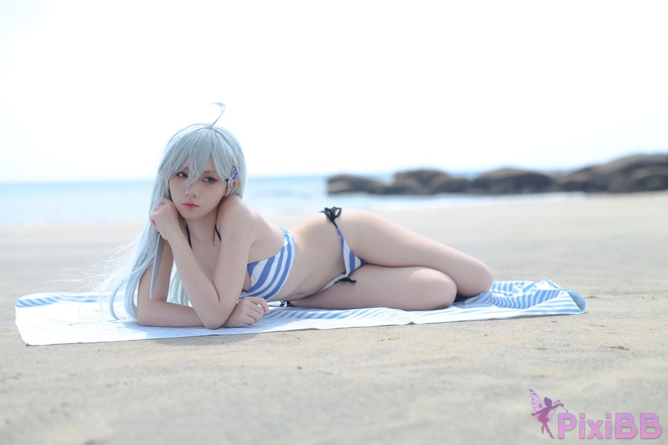 Cosplayer G44 wont get hurt Ghost swimsuit PixiBB.COM 023