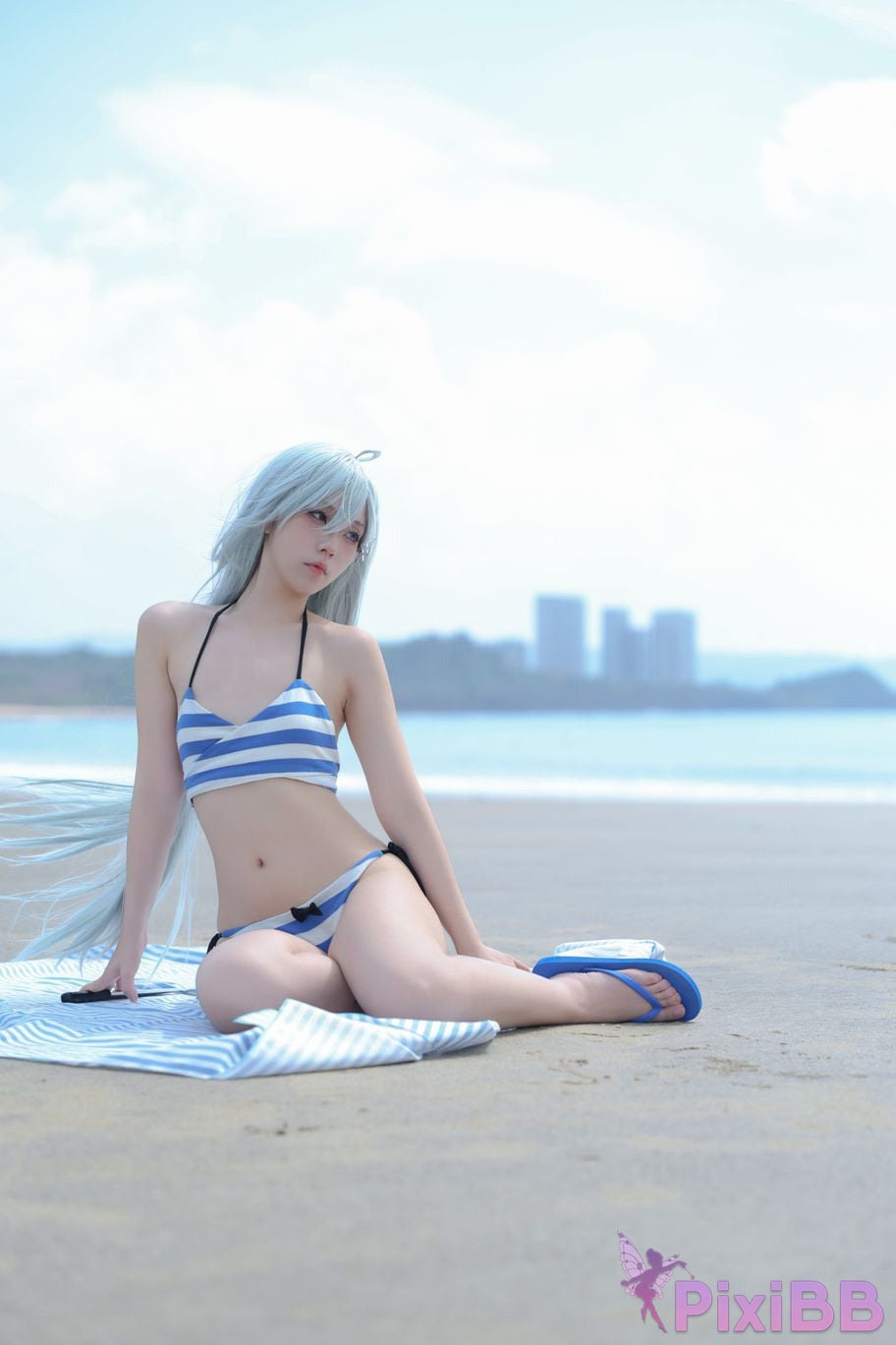 Cosplayer G44 wont get hurt Ghost swimsuit PixiBB.COM 024