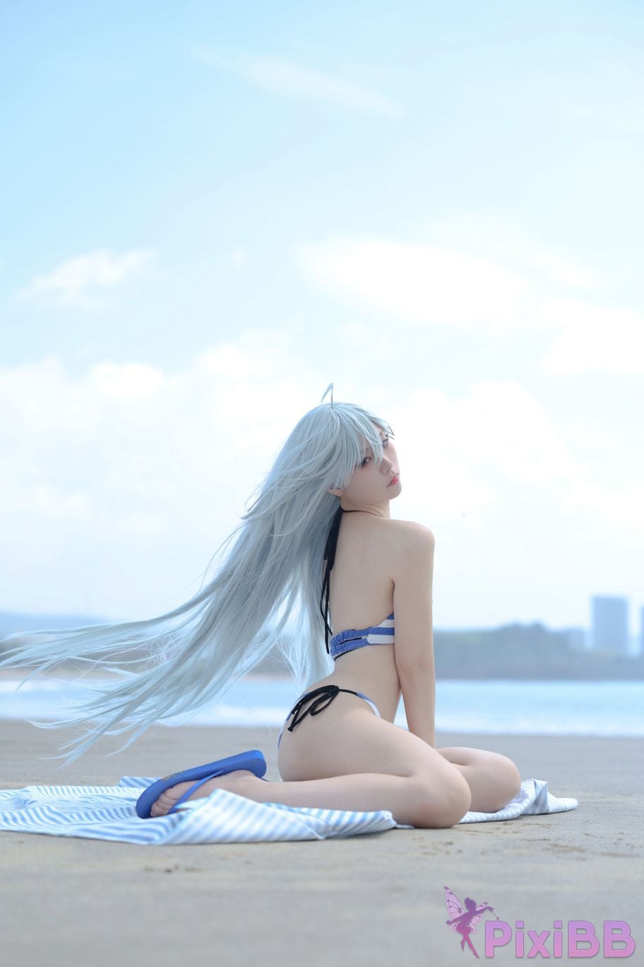 Cosplayer G44 wont get hurt Ghost swimsuit PixiBB.COM 025