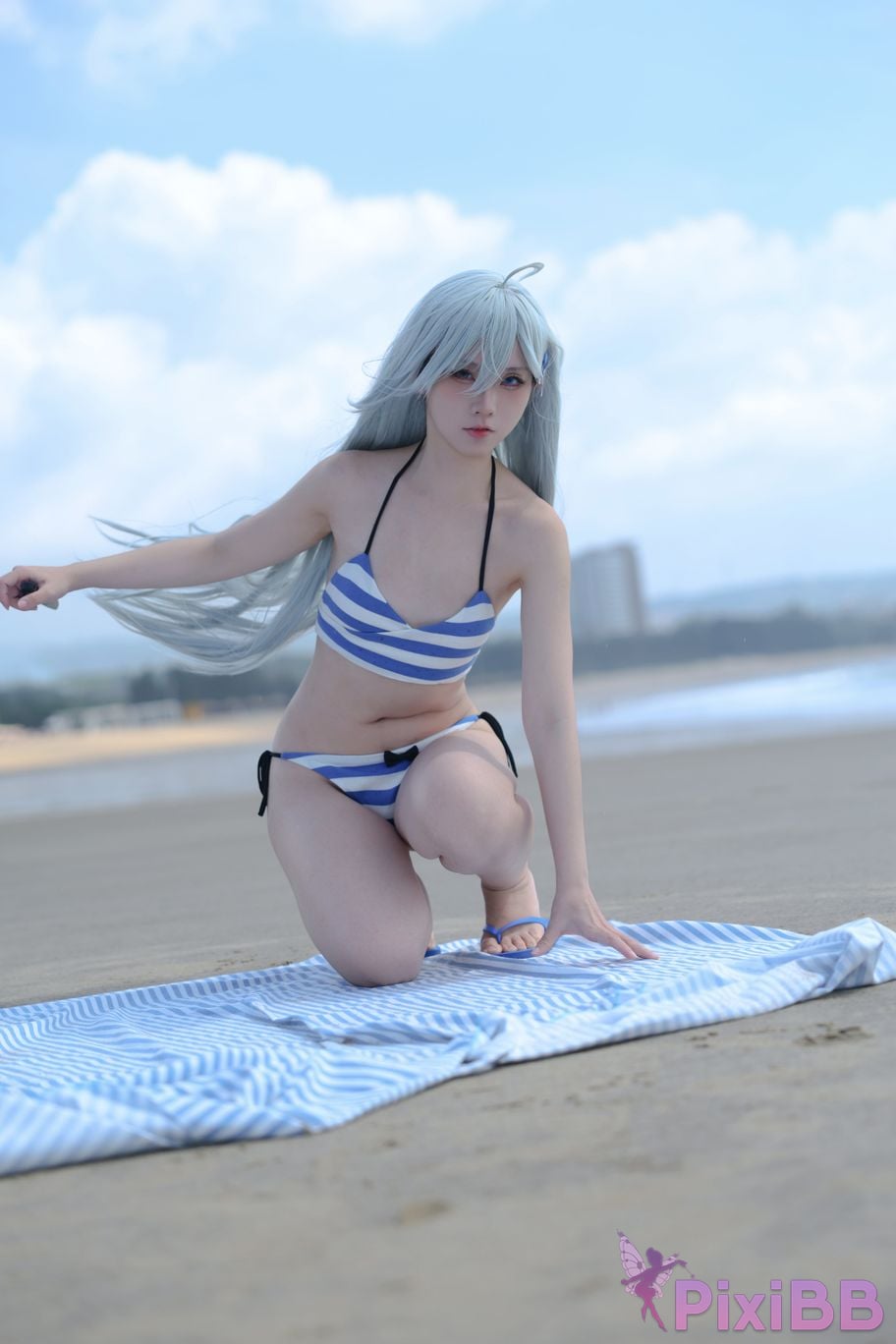 Cosplayer G44 wont get hurt Ghost swimsuit PixiBB.COM 028