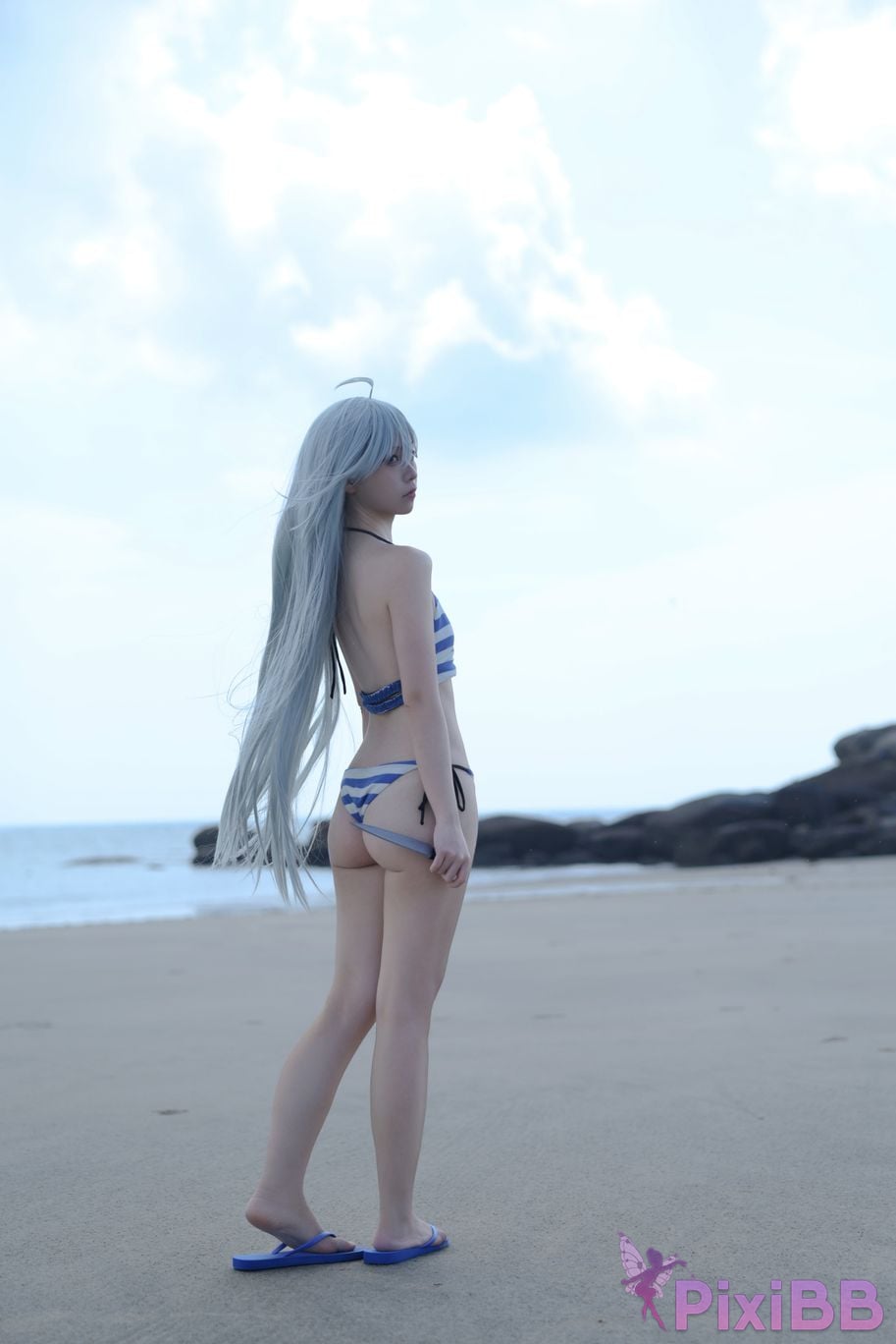 Cosplayer G44 wont get hurt Ghost swimsuit PixiBB.COM 029