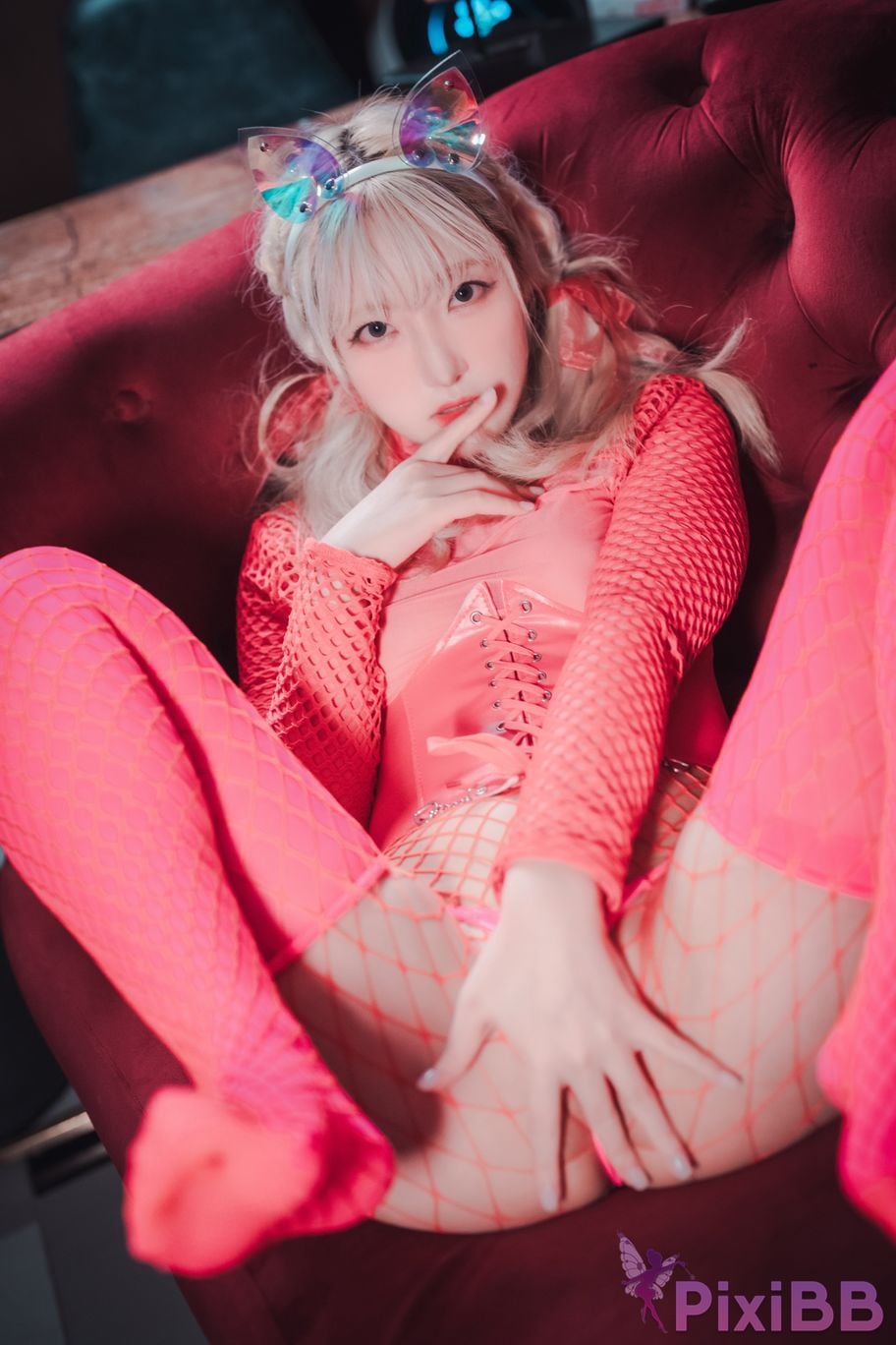 DJAWA Photo Hanari Sheer Pink Cat Girl PixiBB.COM 008