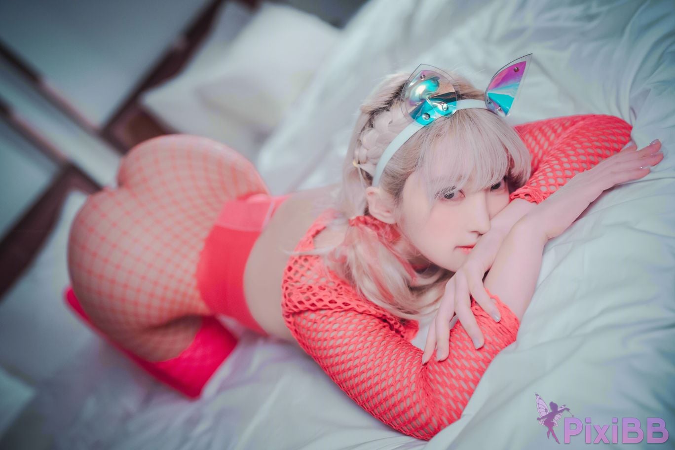 DJAWA Photo Hanari Sheer Pink Cat Girl PixiBB.COM 084