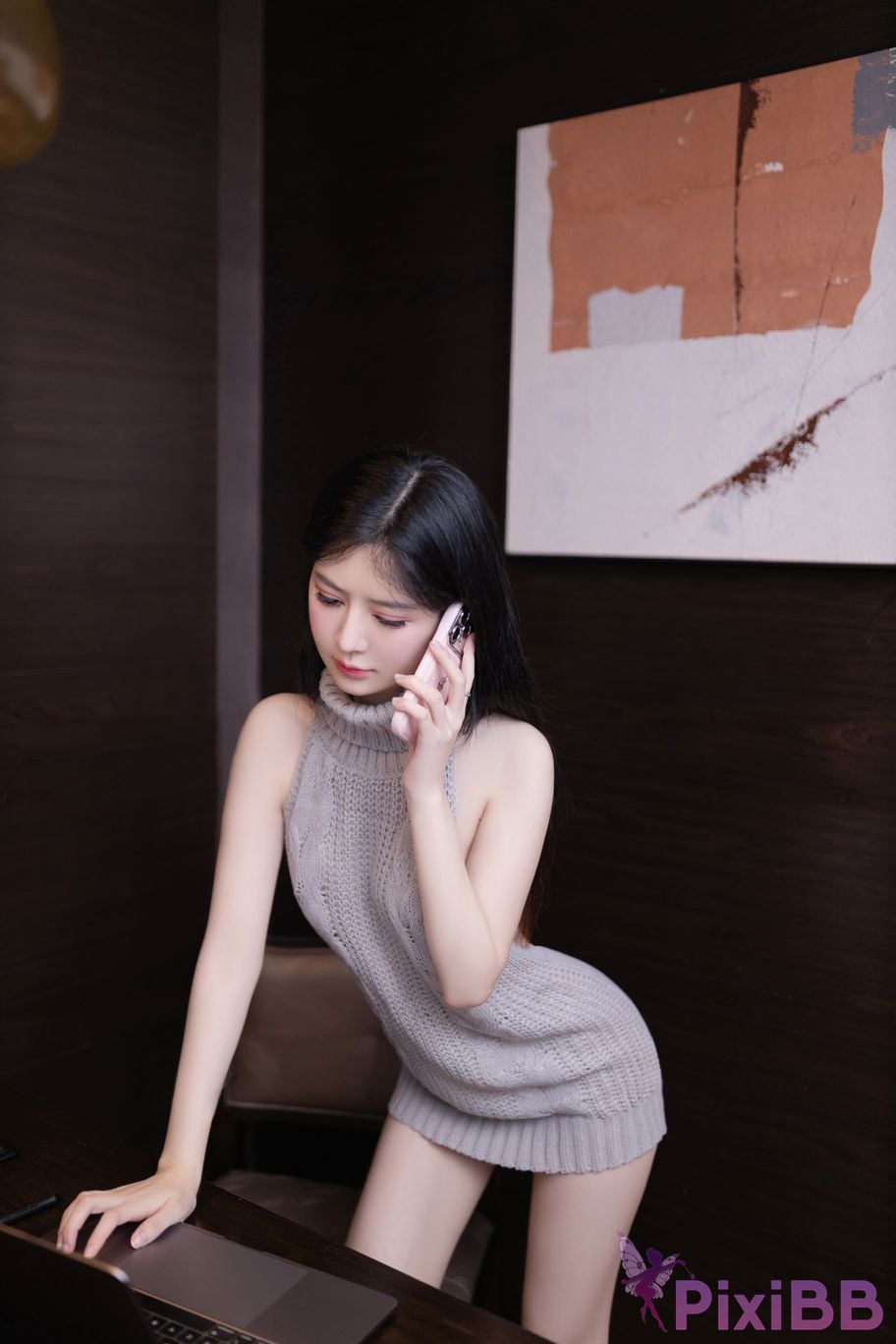 No watermark for in app purchases Xie Xiaoan backless sweater PixiBB.COM 026.JPG