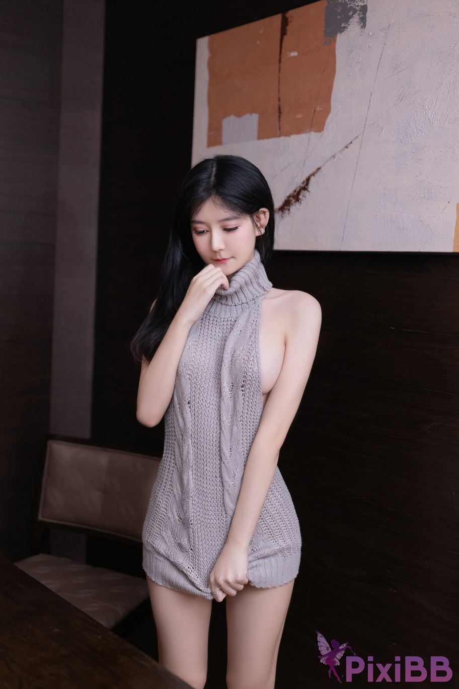 No watermark for in app purchases Xie Xiaoan backless sweater PixiBB.COM 043.JPG