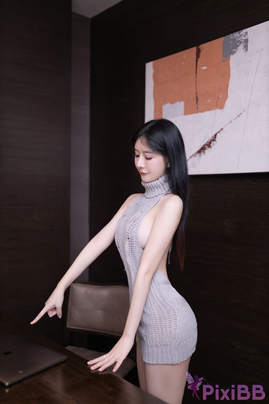 No watermark for in app purchases Xie Xiaoan backless sweater PixiBB.COM 087.JPG