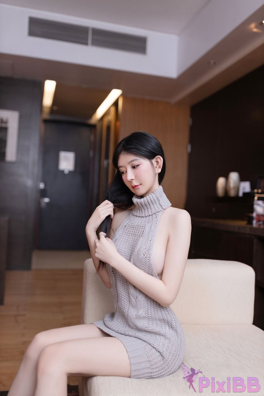 No watermark for in app purchases Xie Xiaoan backless sweater PixiBB.COM 097.JPG
