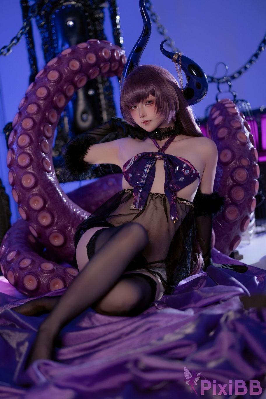 Cosplayer Island fish azur lane queen anne The call of secret embrace PixiBB.COM 003