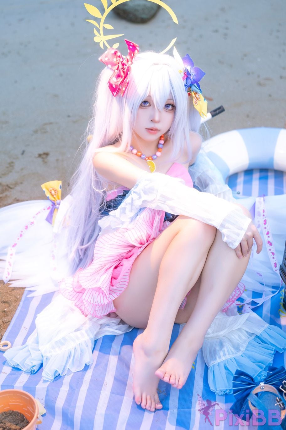 Cosplayer vector fish Blue Archive Azusa Shirasu swimsuit PixiBB.COM 013