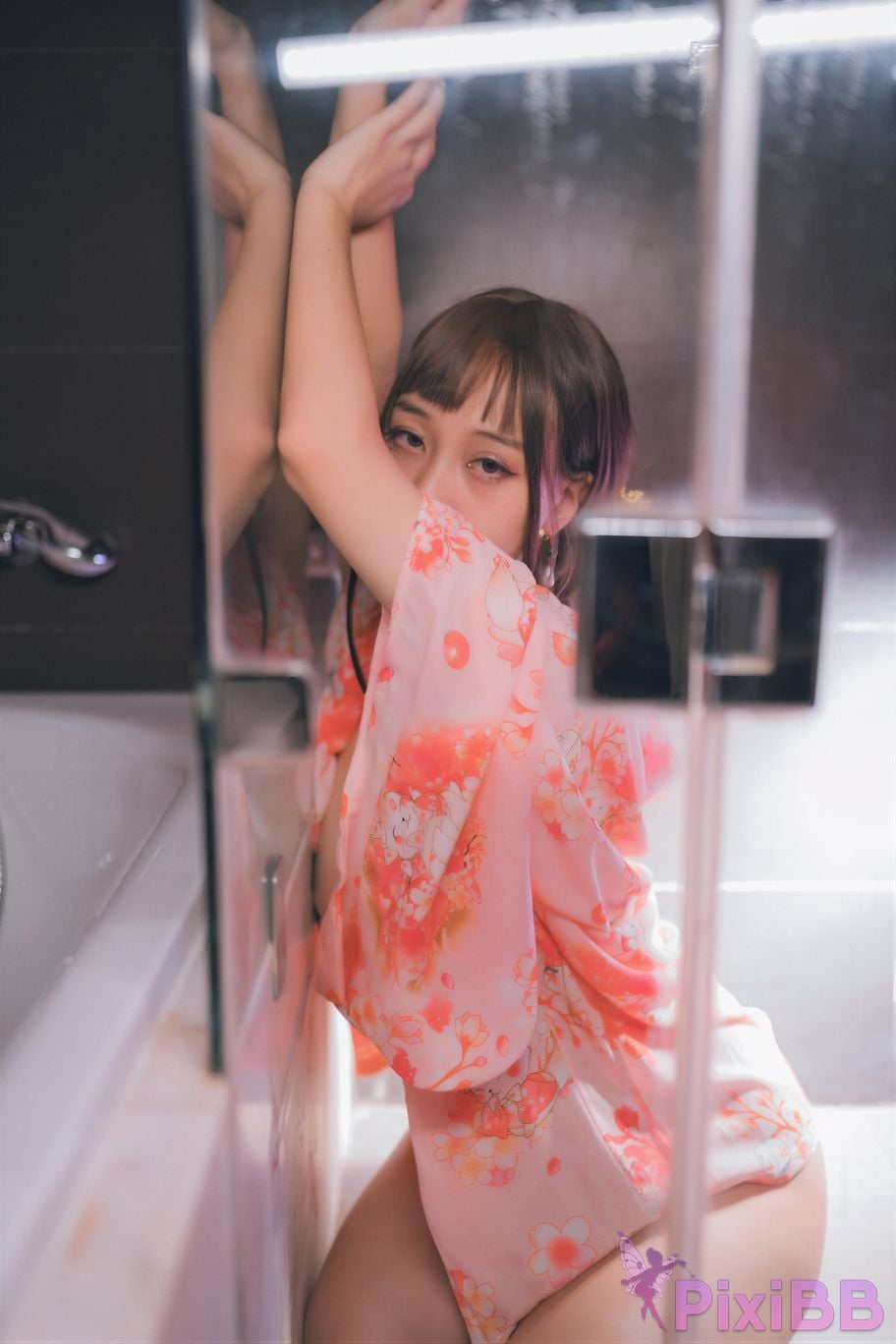 Cosplayer Asaanyasu pink kimono PixiBB.COM 003