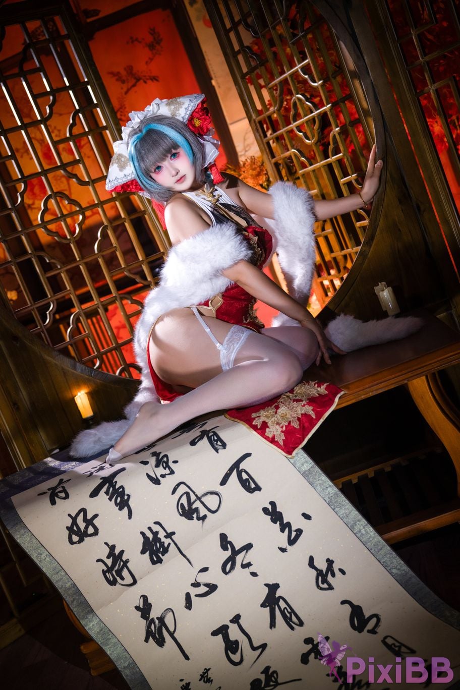Cosplayer Meow acridine Cheshire cheongsam PixiBB.COM 004