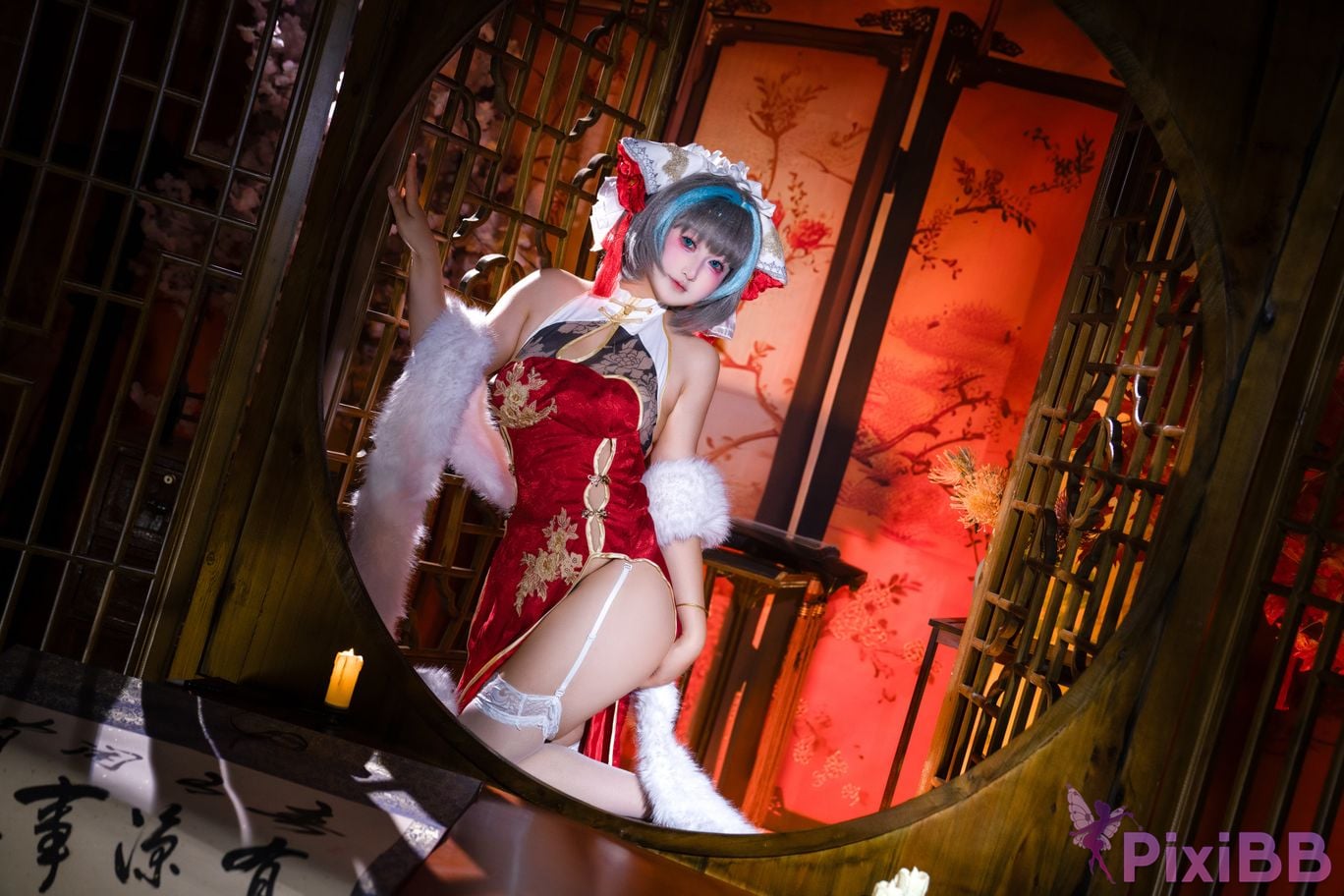 Cosplayer Meow acridine Cheshire cheongsam PixiBB.COM 005