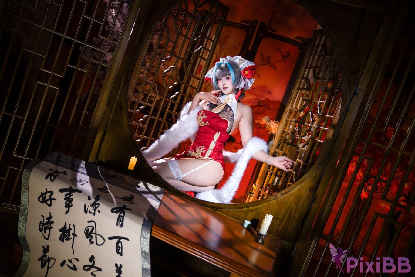 Cosplayer Meow acridine Cheshire cheongsam PixiBB.COM 006