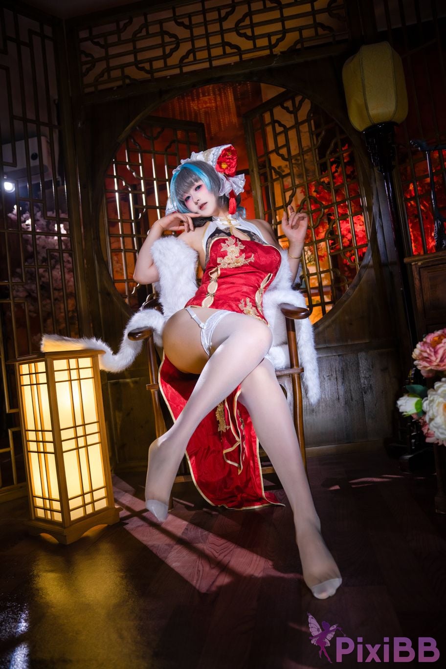 Cosplayer Meow acridine Cheshire cheongsam PixiBB.COM 008