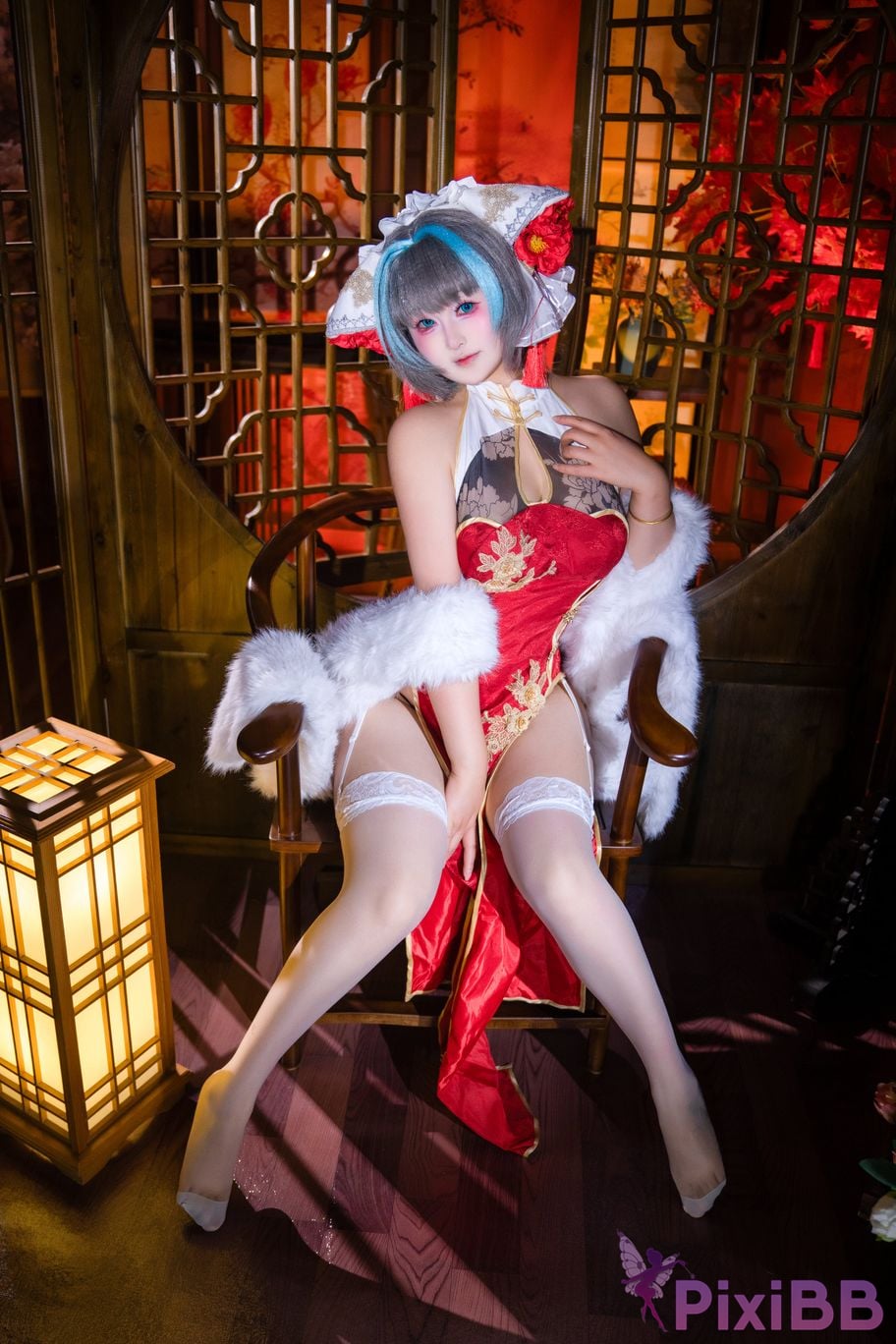 Cosplayer Meow acridine Cheshire cheongsam PixiBB.COM 009