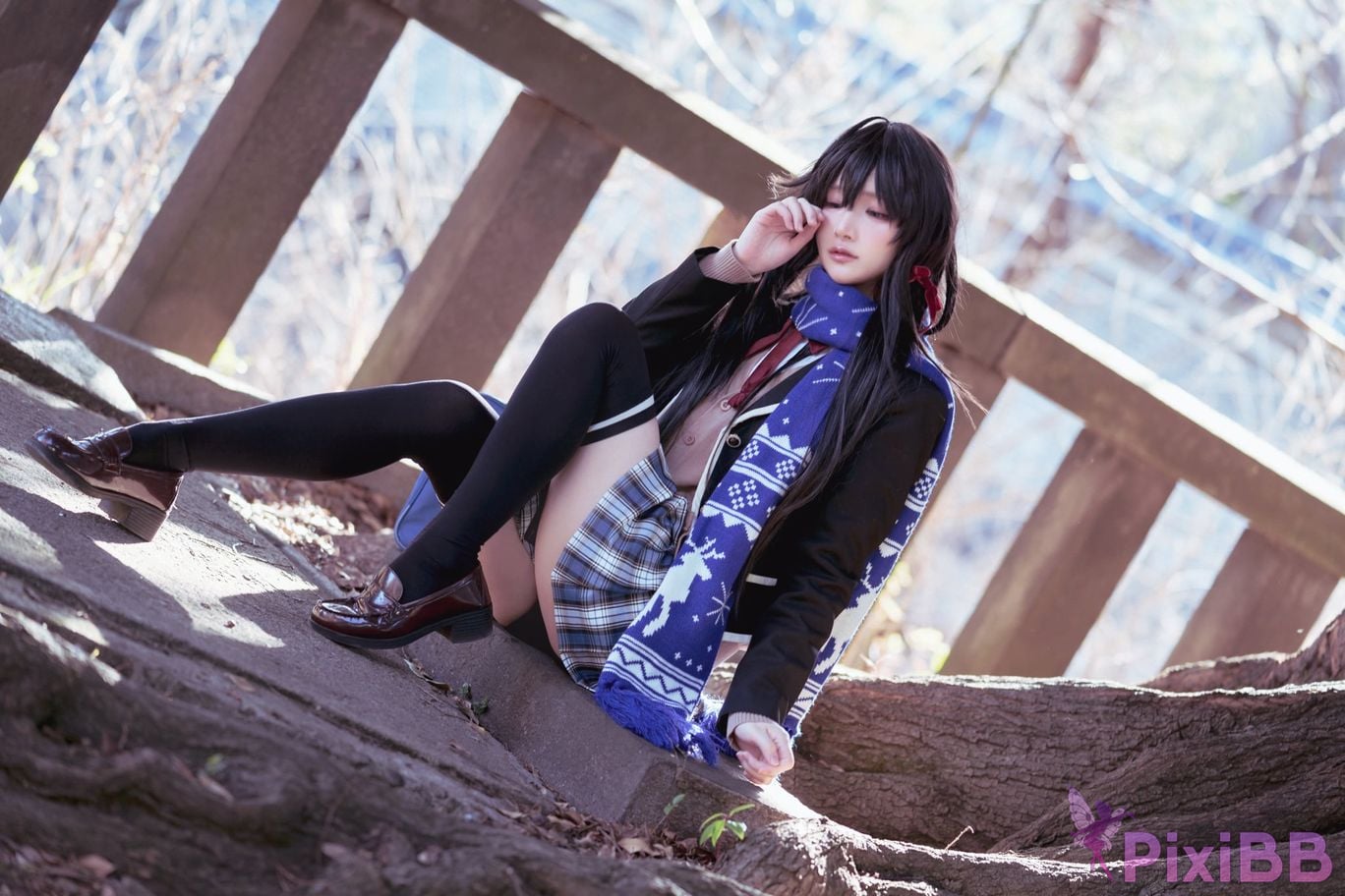 Cosplayer you ai Youmeko Yukinoshita Yukino jk uniform PixiBB.COM 005