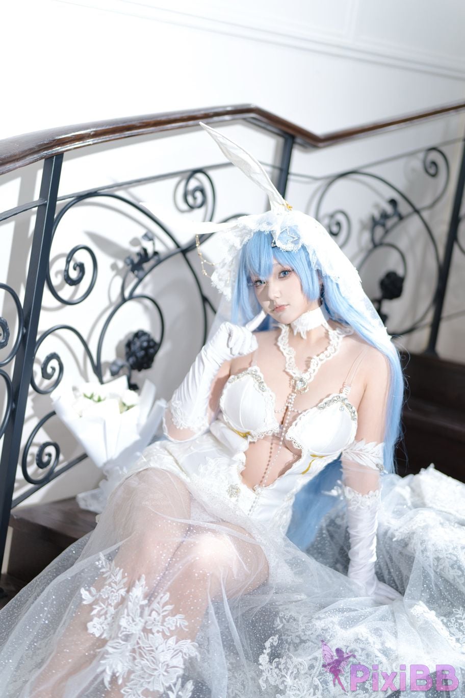 Cosplayer Mercurius i dew azur lane garden White Snow Ceremony PixiBB.COM 012