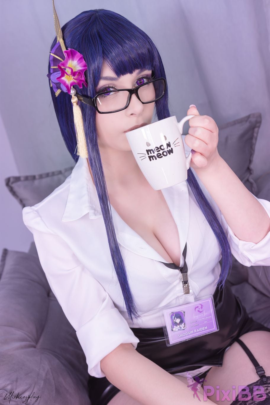 Miih Cosplay Raiden Shogun Office Lady PixiBB.COM 1
