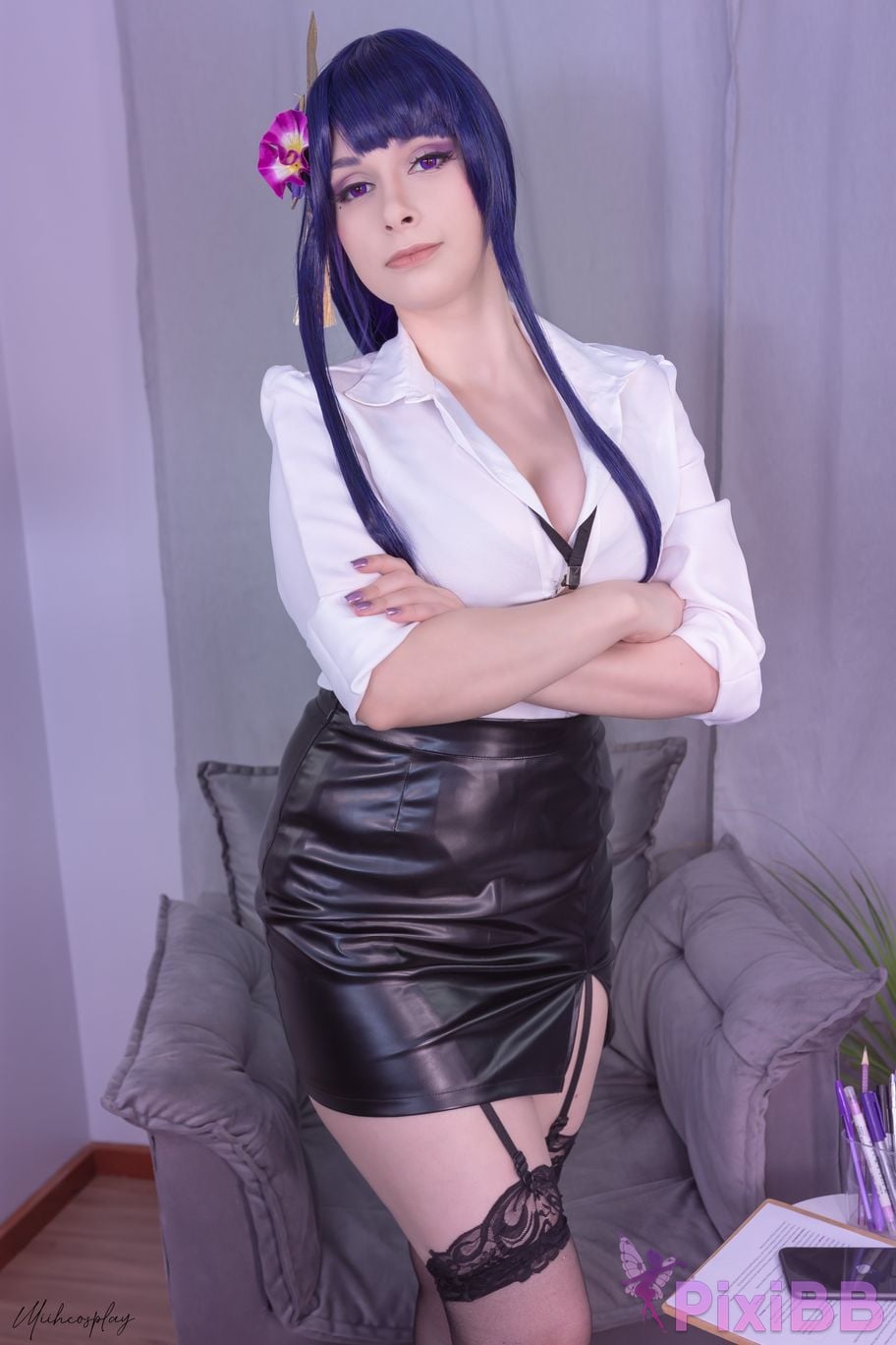 Miih Cosplay Raiden Shogun Office Lady PixiBB.COM 13