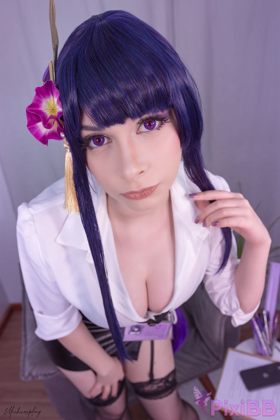 Miih Cosplay Raiden Shogun Office Lady PixiBB.COM 15