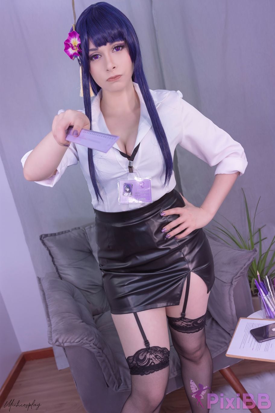 Miih Cosplay Raiden Shogun Office Lady PixiBB.COM 16