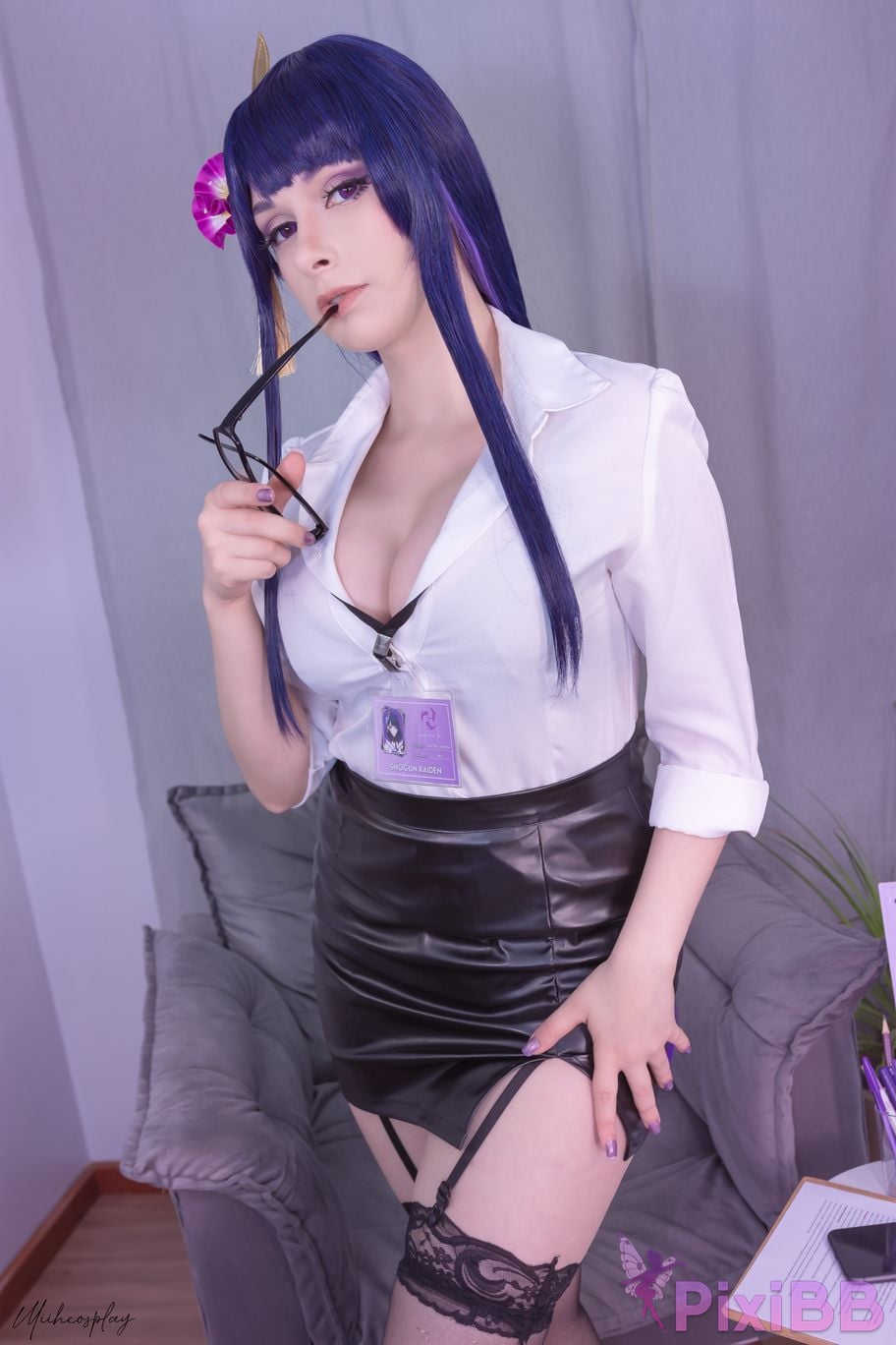 Miih Cosplay Raiden Shogun Office Lady PixiBB.COM 17