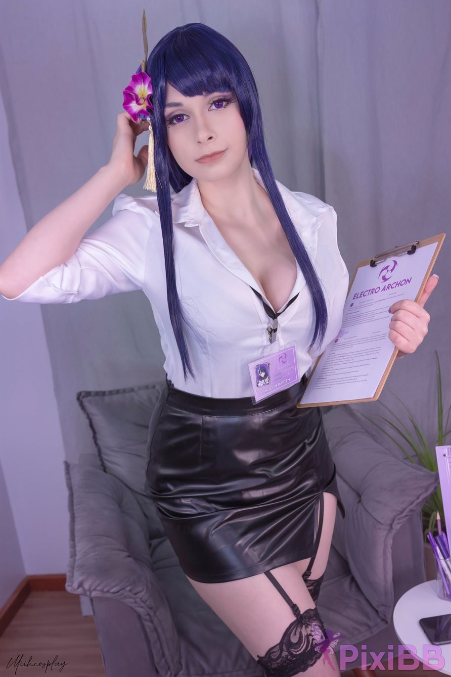 Miih Cosplay Raiden Shogun Office Lady PixiBB.COM 18
