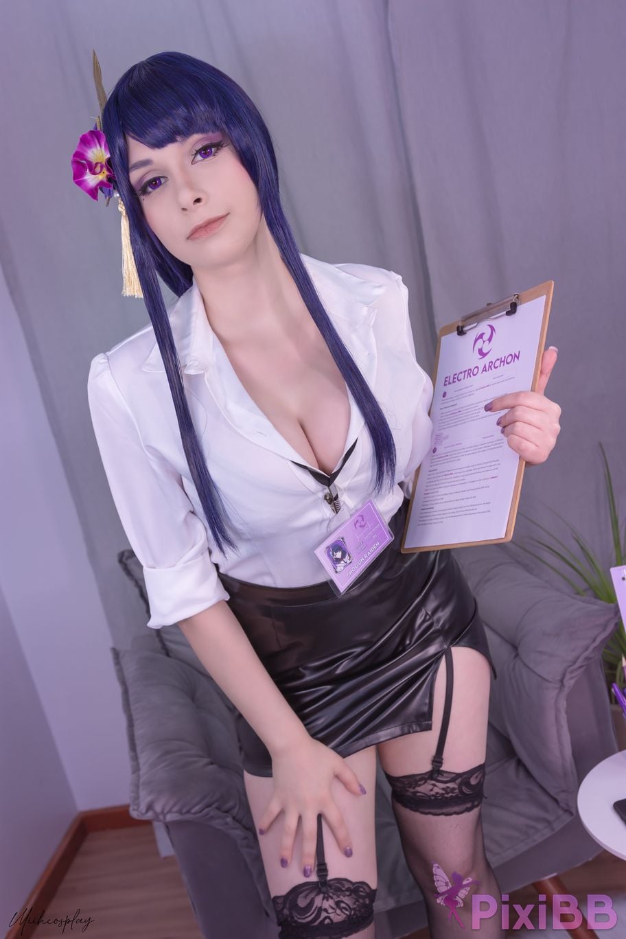 Miih Cosplay Raiden Shogun Office Lady PixiBB.COM 19