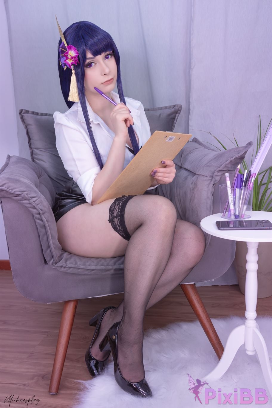 Miih Cosplay Raiden Shogun Office Lady PixiBB.COM 22