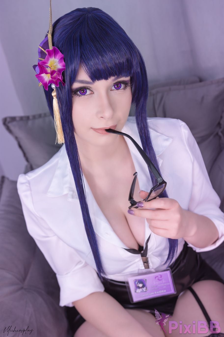 Miih Cosplay Raiden Shogun Office Lady PixiBB.COM 3