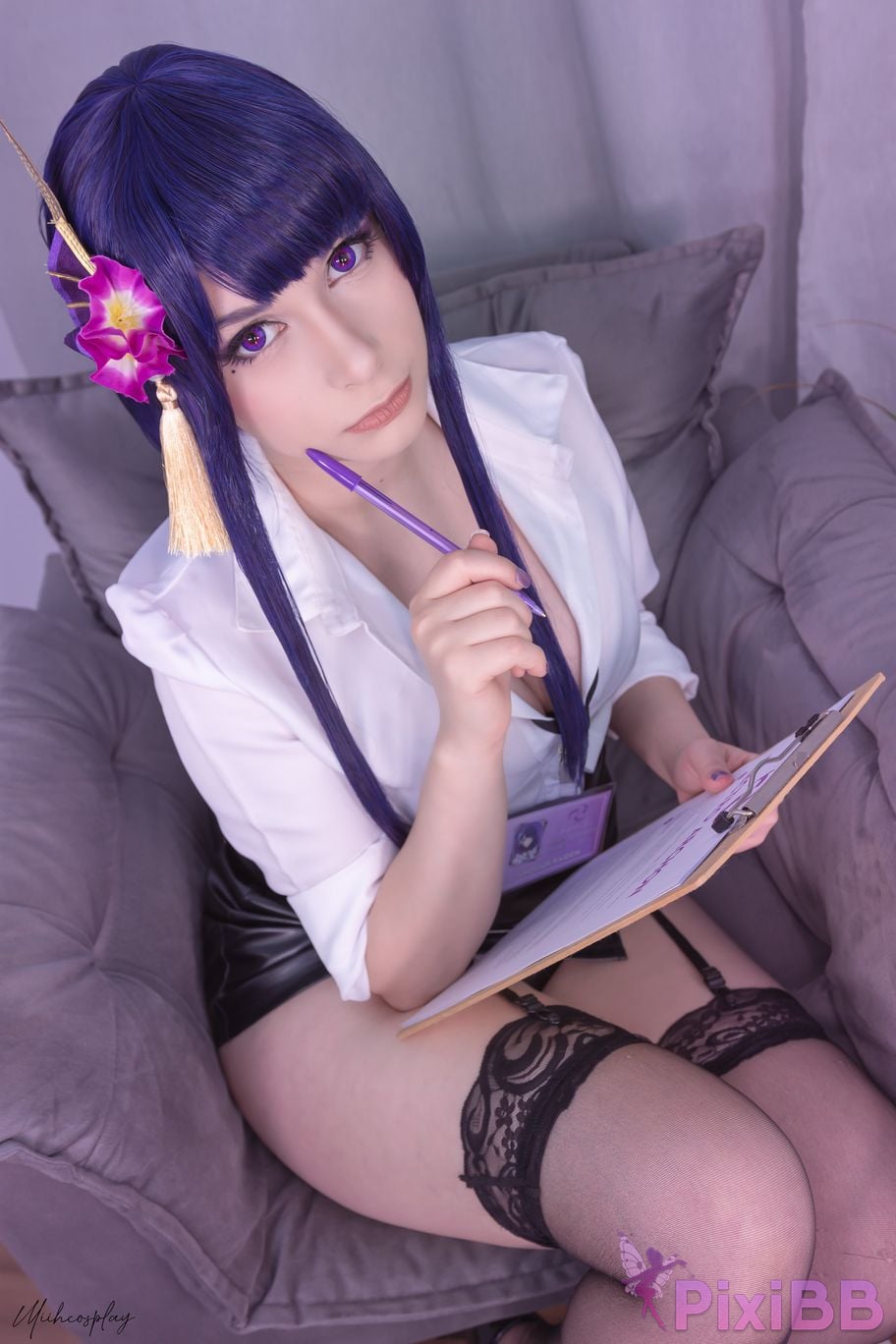 Miih Cosplay Raiden Shogun Office Lady PixiBB.COM 33