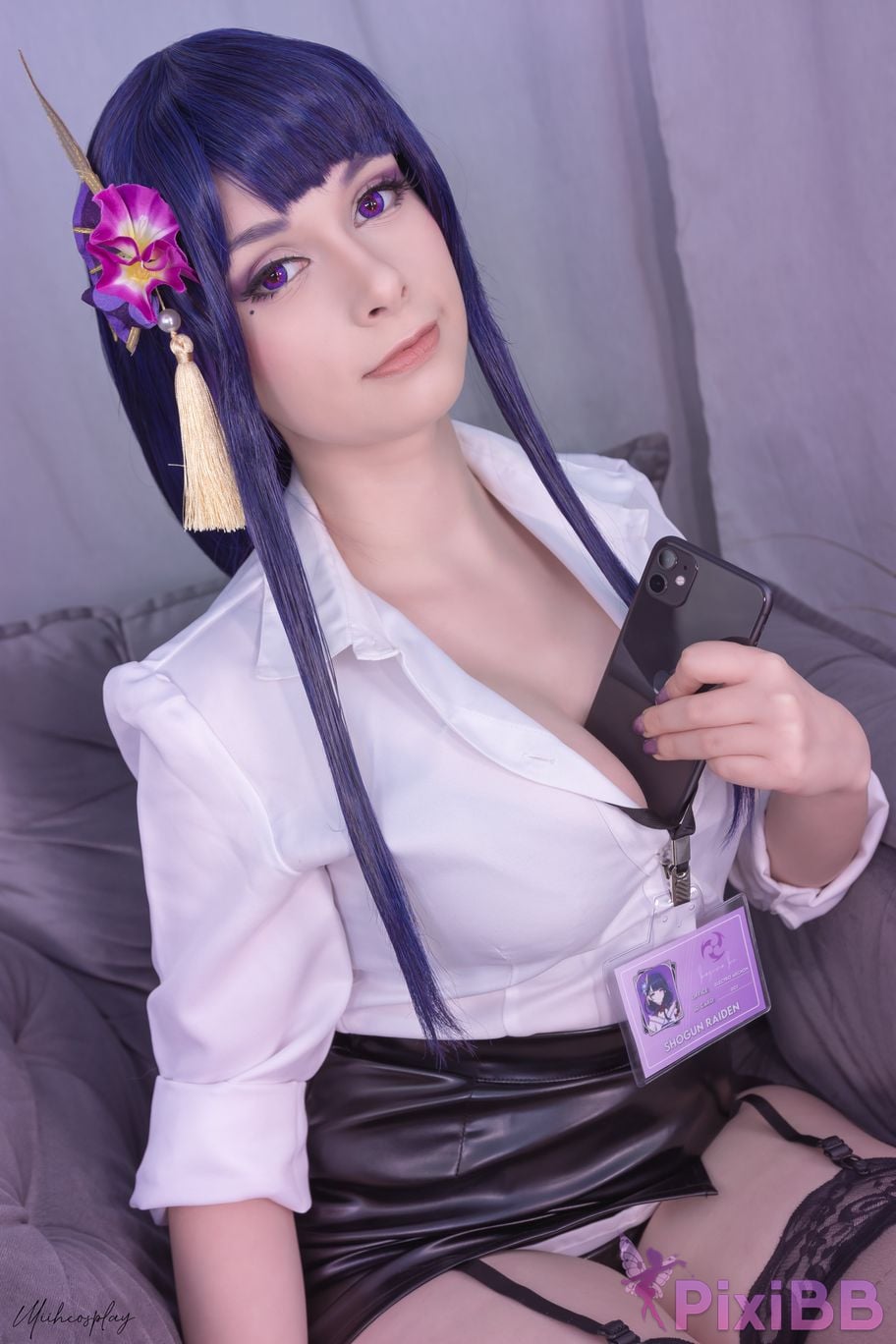 Miih Cosplay Raiden Shogun Office Lady PixiBB.COM 4