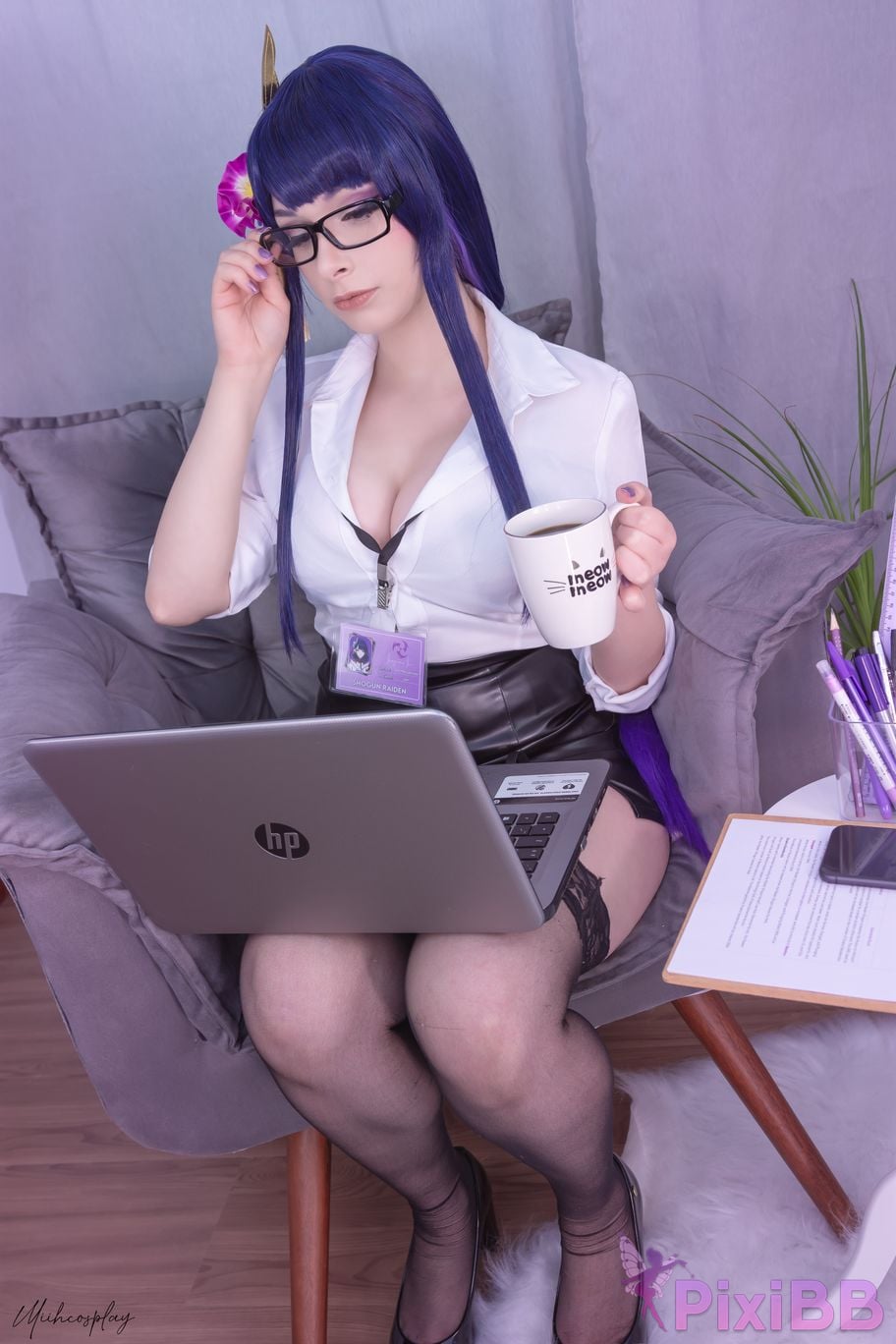 Miih Cosplay Raiden Shogun Office Lady PixiBB.COM 44