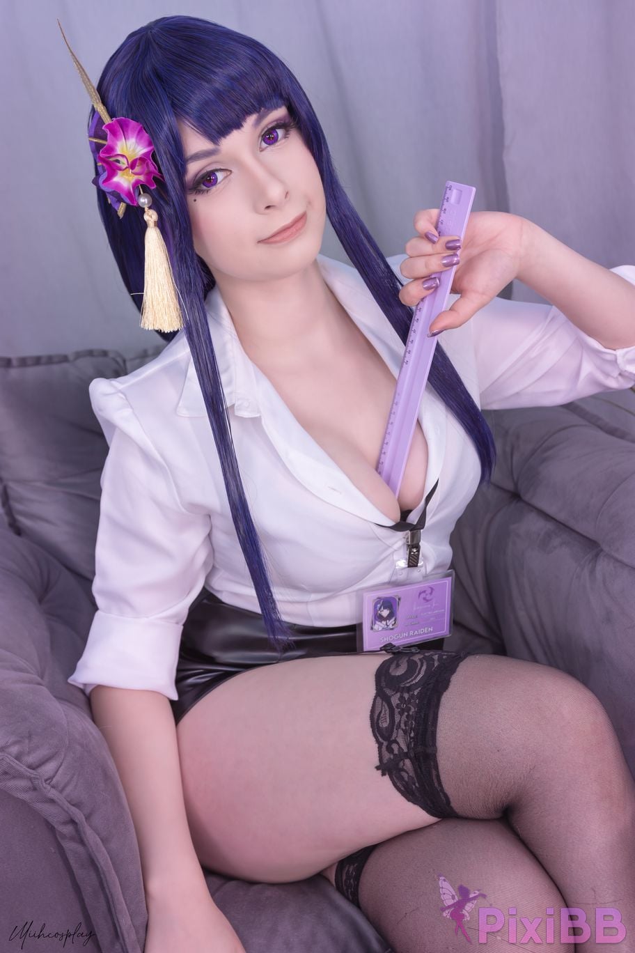 Miih Cosplay Raiden Shogun Office Lady PixiBB.COM 5