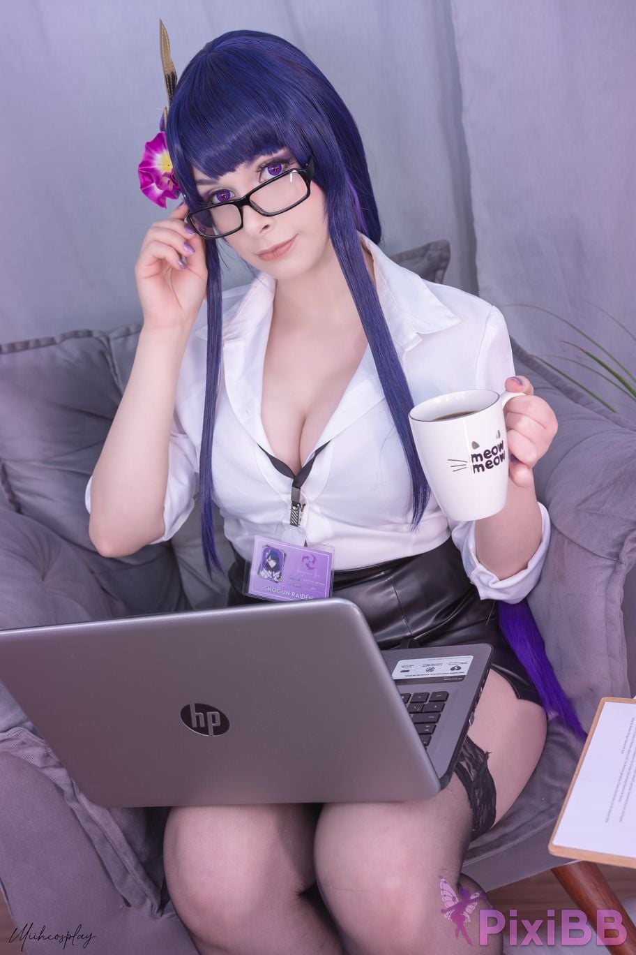 Miih Cosplay Raiden Shogun Office Lady PixiBB.COM 55