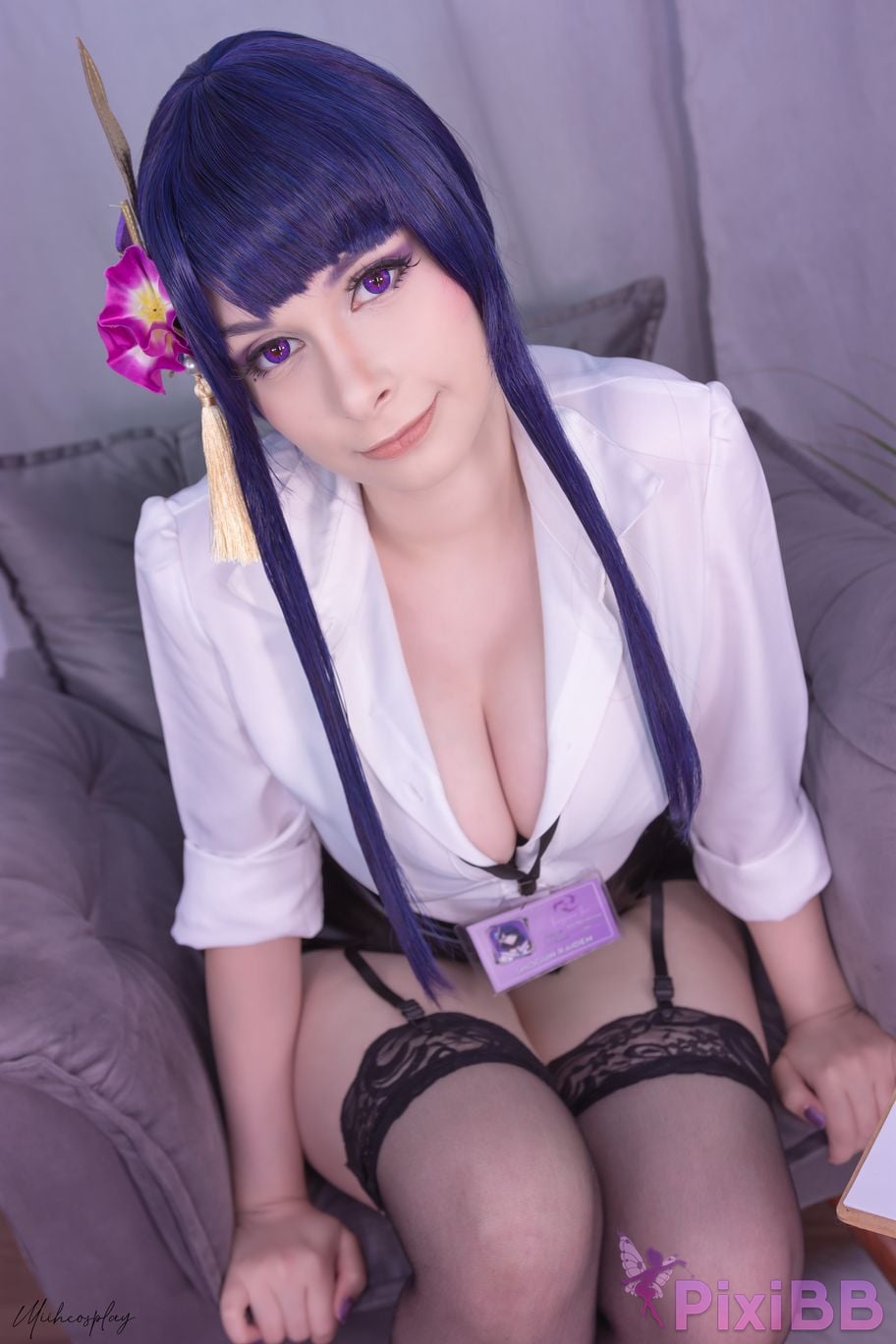 Miih Cosplay Raiden Shogun Office Lady PixiBB.COM 6
