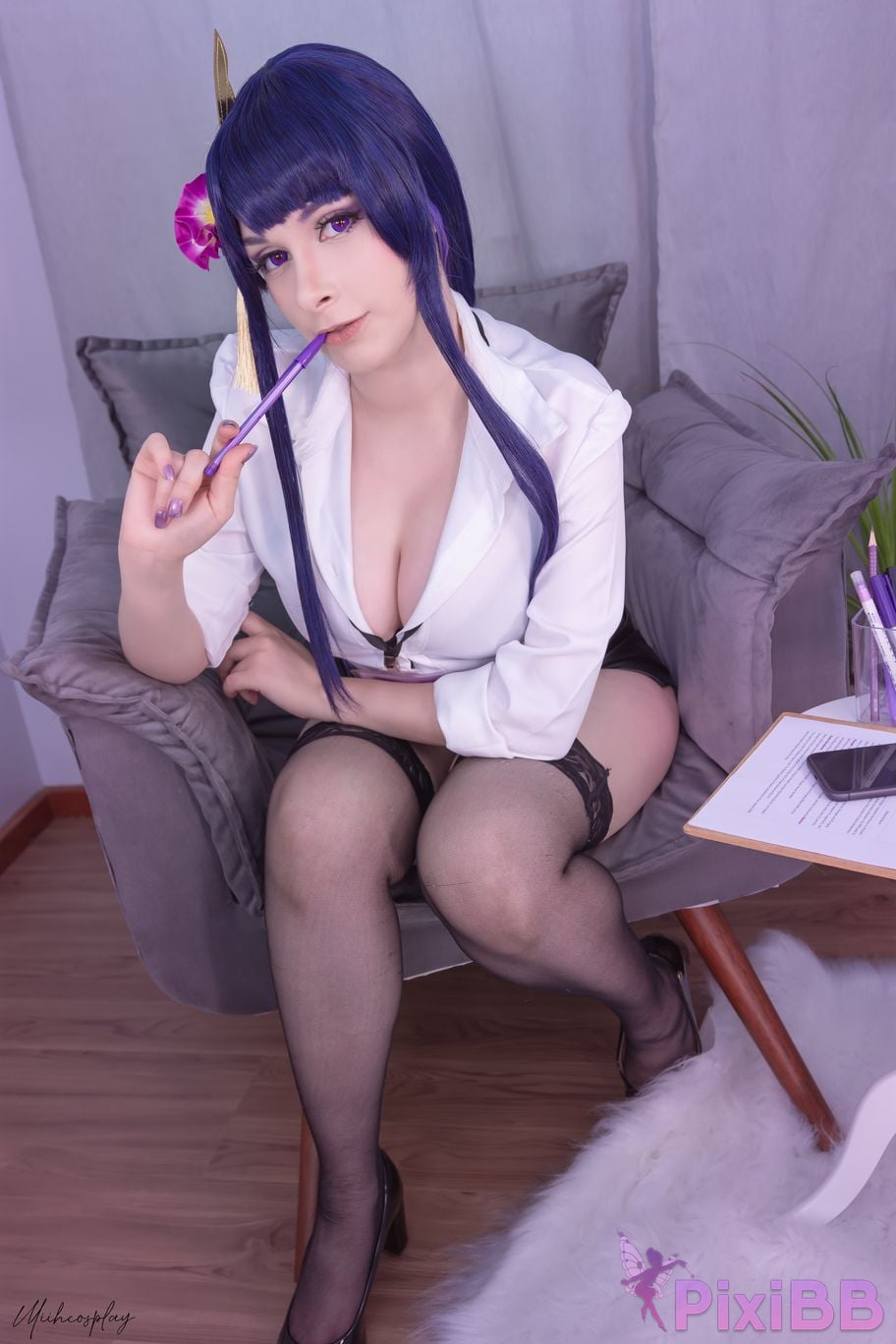 Miih Cosplay Raiden Shogun Office Lady PixiBB.COM 8