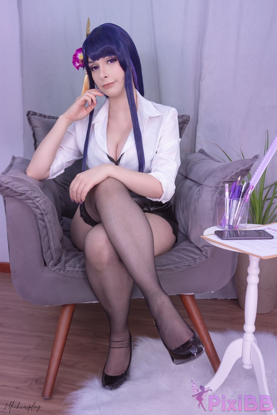 Miih Cosplay Raiden Shogun Office Lady PixiBB.COM
