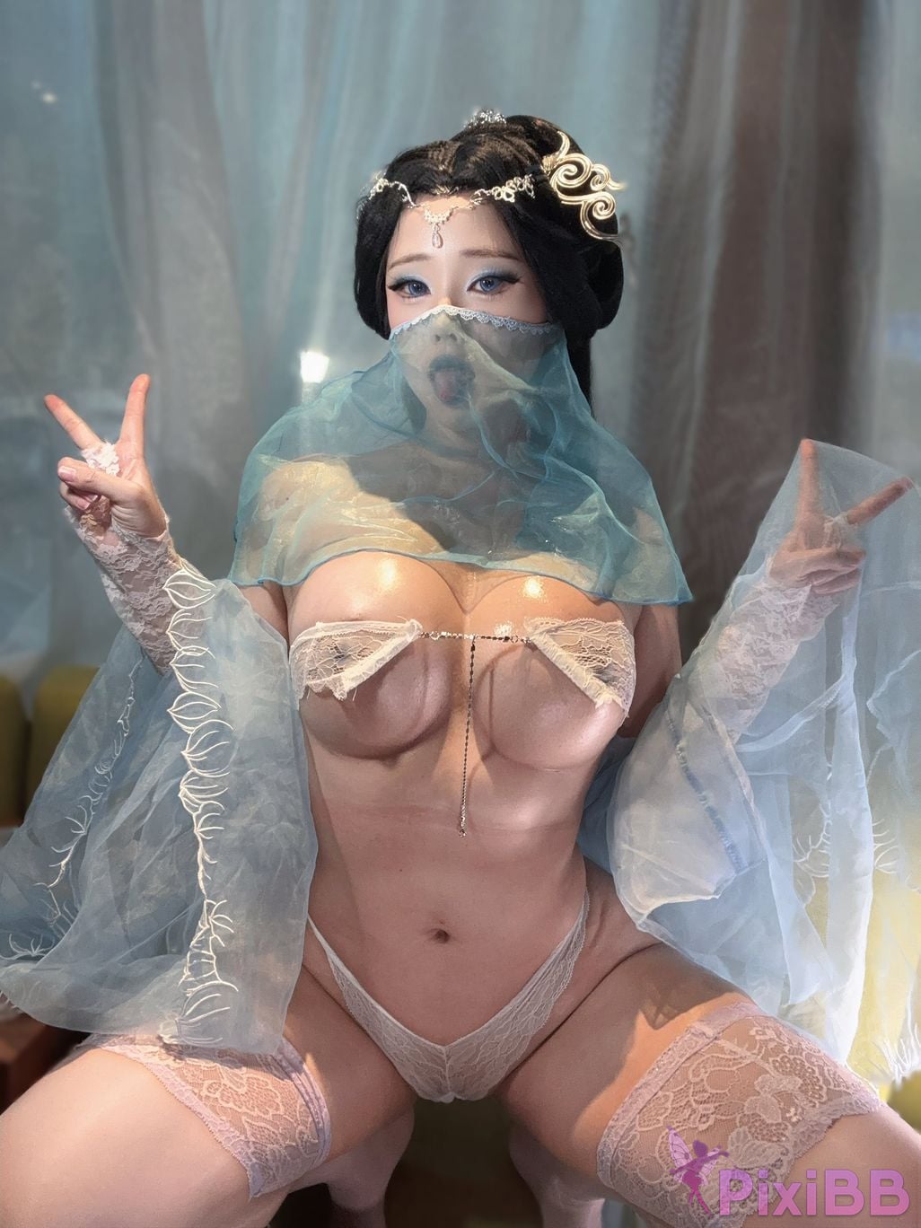 Cosplayer Titanium alloy TiTi blue ring costume PixiBB.COM 005.JPG