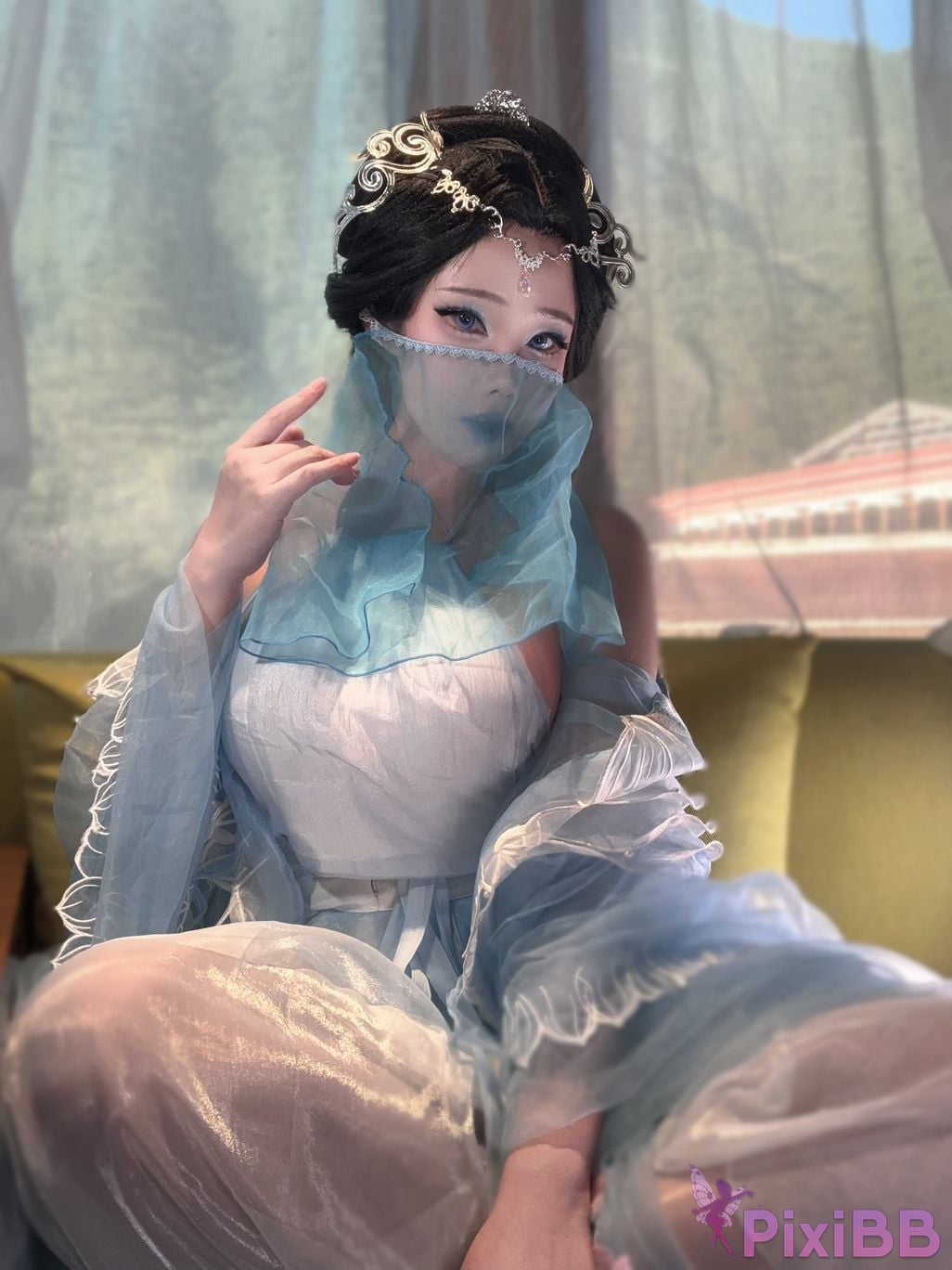 Cosplayer Titanium alloy TiTi blue ring costume PixiBB.COM 024.JPG