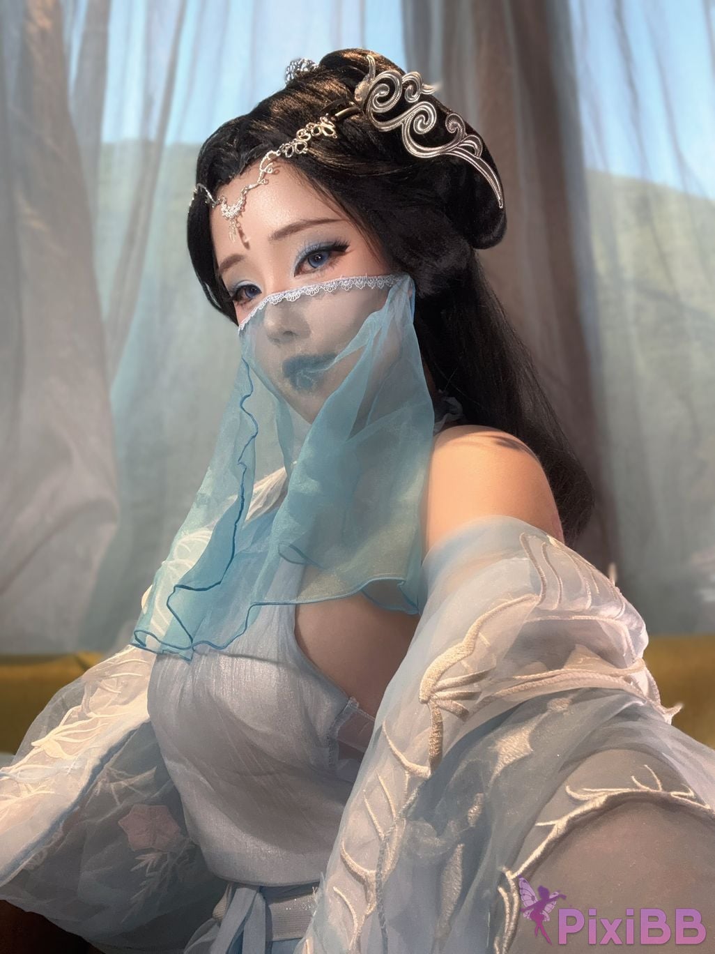 Cosplayer Titanium alloy TiTi blue ring costume PixiBB.COM 026.JPG