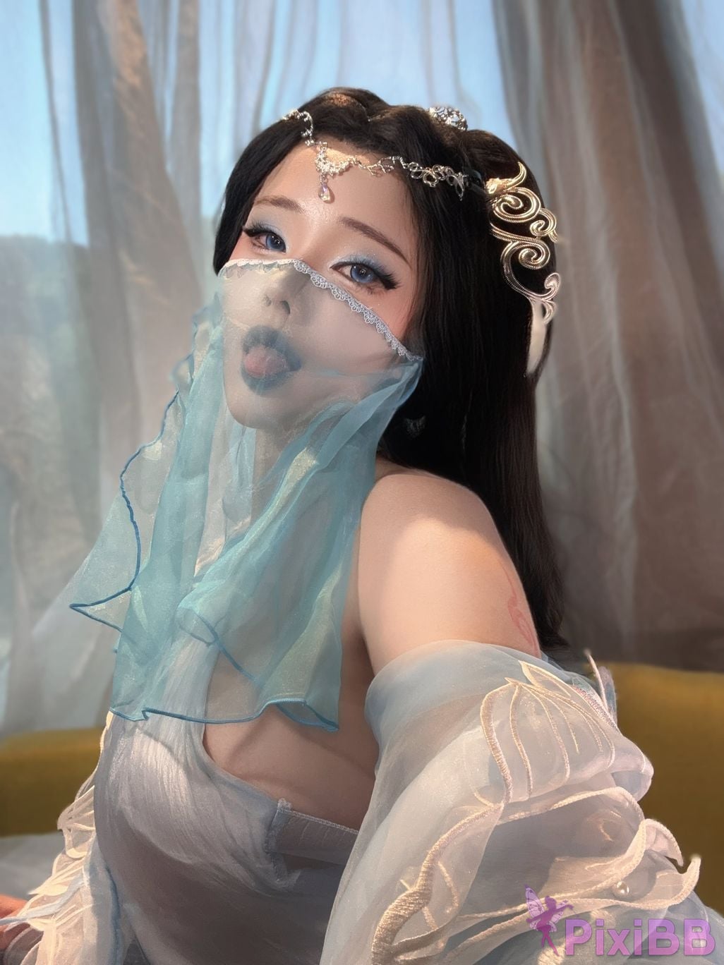 Cosplayer Titanium alloy TiTi blue ring costume PixiBB.COM 027.JPG