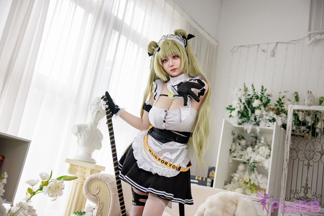 Cosplayer A Xuexue goddess of victory Nikki Soda maid PixiBB.COM 001