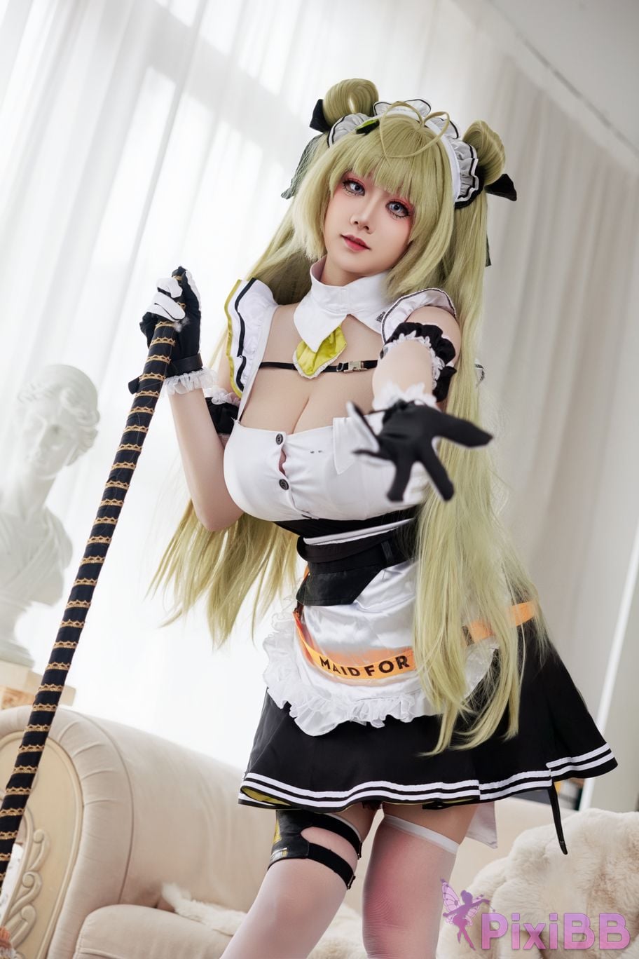 Cosplayer A Xuexue goddess of victory Nikki Soda maid PixiBB.COM 002