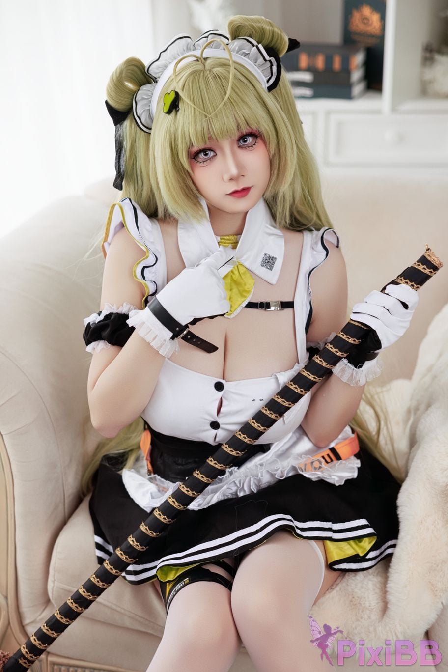 Cosplayer A Xuexue goddess of victory Nikki Soda maid PixiBB.COM 005