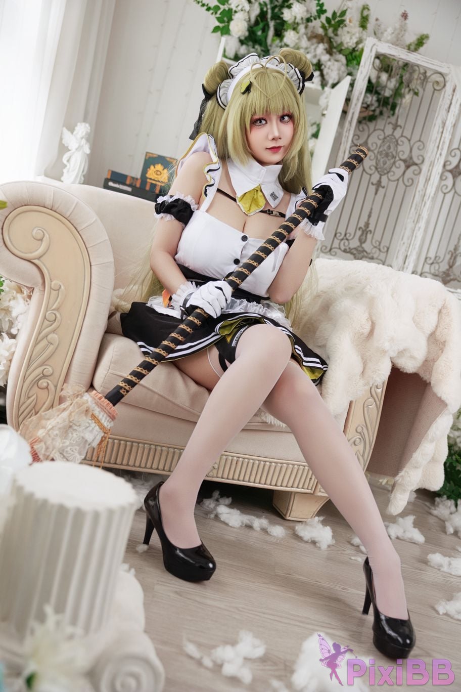 Cosplayer A Xuexue goddess of victory Nikki Soda maid PixiBB.COM 006