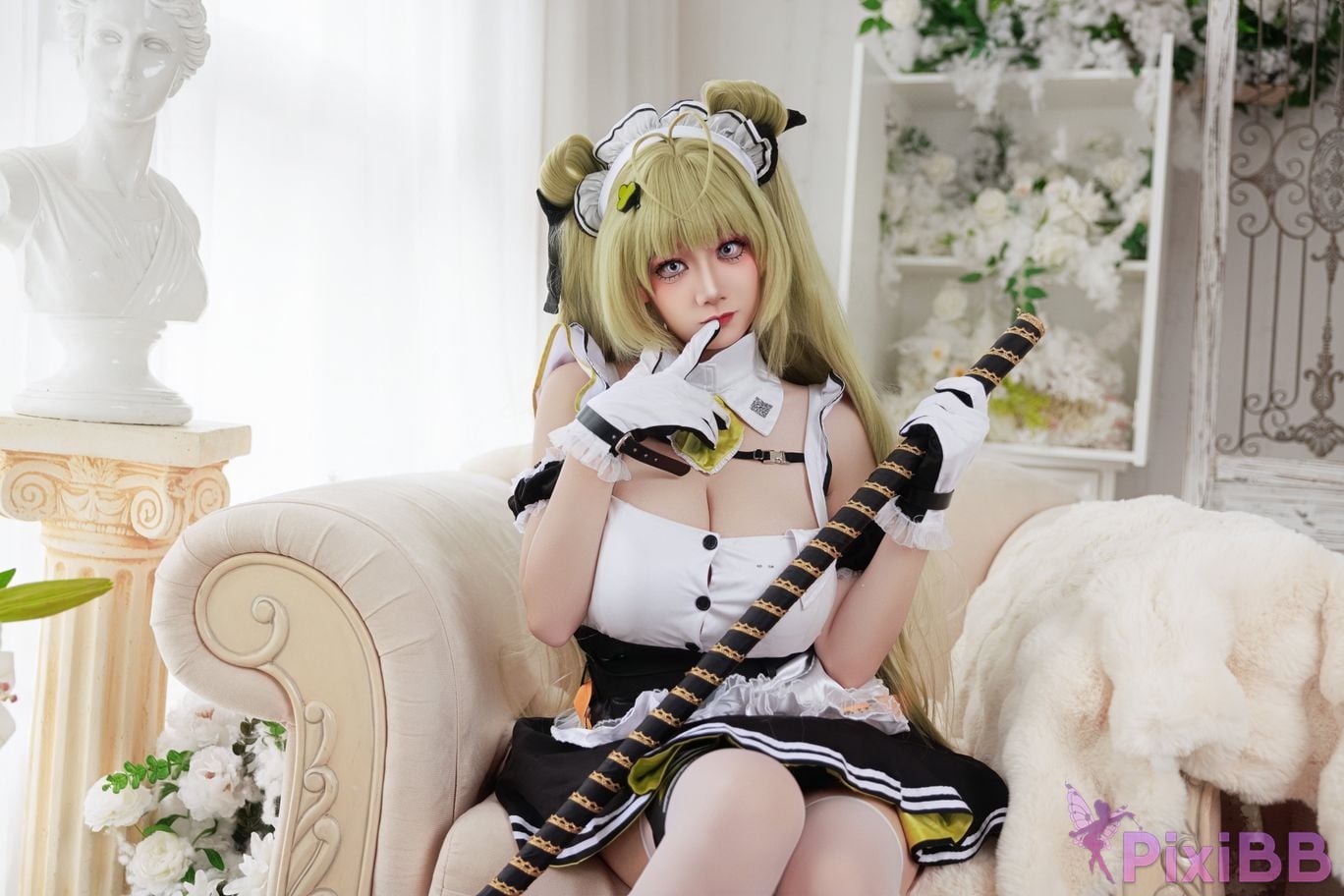 Cosplayer A Xuexue goddess of victory Nikki Soda maid PixiBB.COM 007