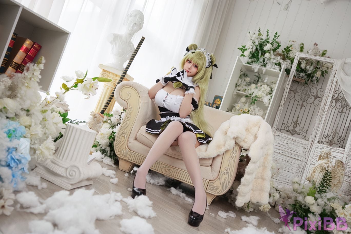 Cosplayer A Xuexue goddess of victory Nikki Soda maid PixiBB.COM 008